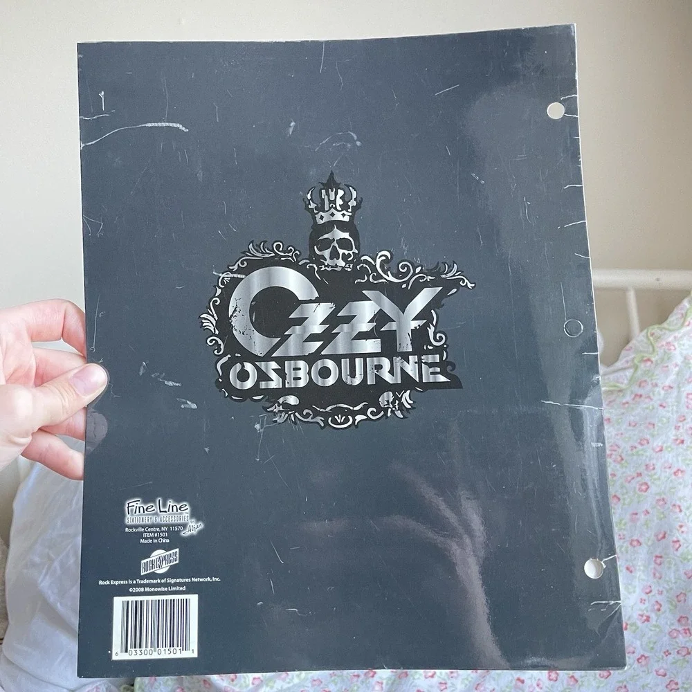 Ozzy Osbourne 3 Ring SCHOOL FOLDER 2008 Rock Express New Some Scuffing Rock Rare